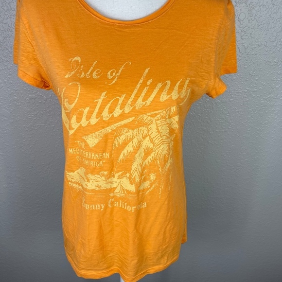 Women's Merona Orange Graphic short sleeve shirt size Large - Picture 8 of 9